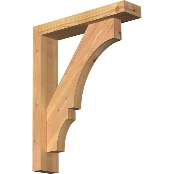 Ekena Millwork Balboa Block Smooth Bracket w/ Offset Brace, Western Red Cedar, 3 1/2"W x 16"D x 20"H BKT0402X16X20BOA05SWR - main